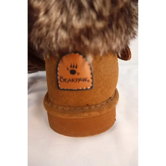 Bearpaw Women's Konnie Boots Brown with Faux Fur Trim - Size 7 - Picture 6 of 8